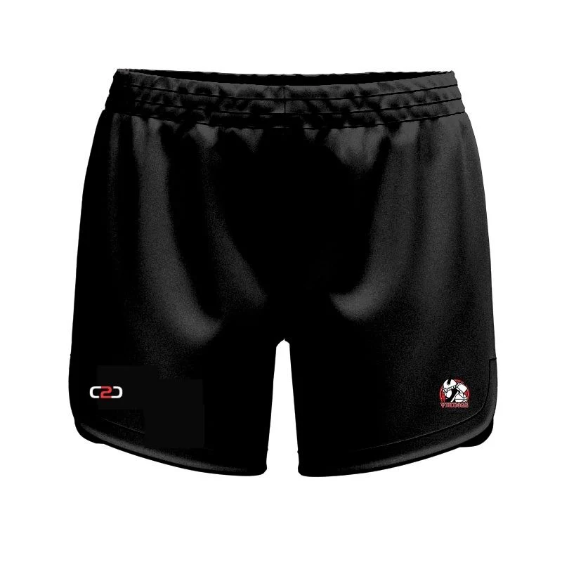 Grafton Vikings Pro Curved Shorts Womens Girls Black