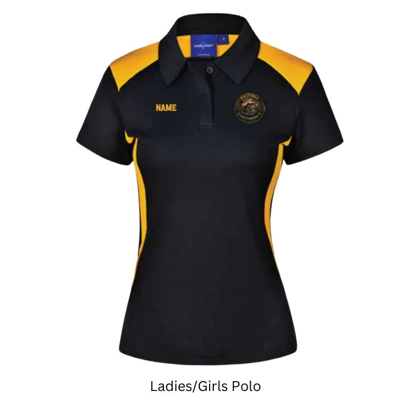 Hastings Fly Fishers Polo Black/Gold (Breast Logo) - Image 4
