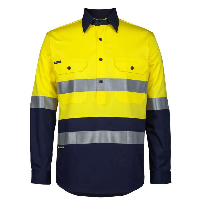 Hi Vis (D+N) Close Front L/S 150G Work Shirt - Image 2