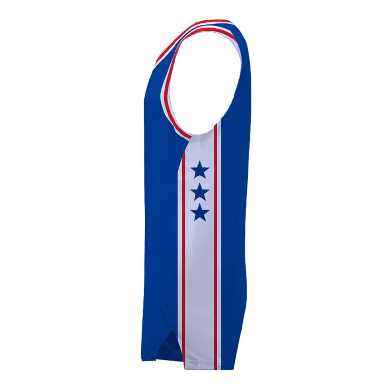 Custom Sixers Icon Slimfit Hp Split Basketball Singlet - Image 2