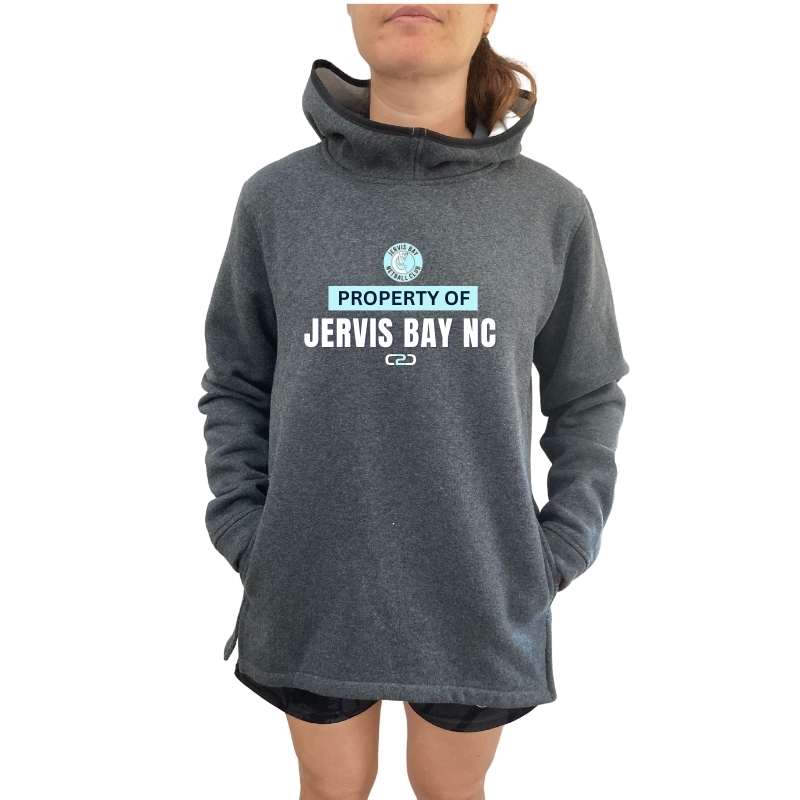 Jervis Bay Stock Cotton Fleece Hoodie Dark Marle Grey - Image 3