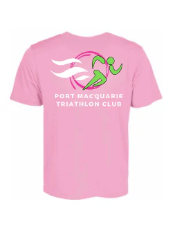 PMQ Triathlon Adult/Kids Poly Tee Pink - Image 2