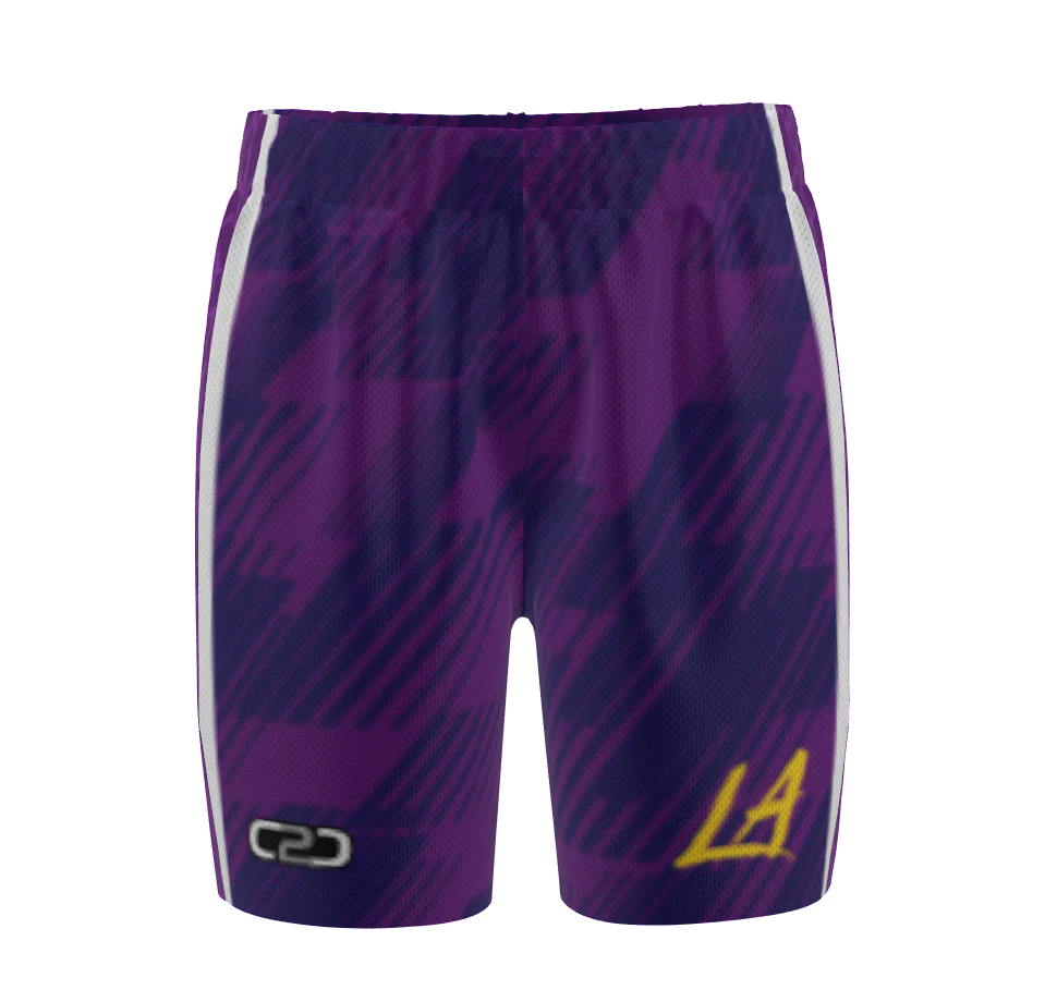 LA Core Shorts Pro Side Panel Purple Design Your Own - Image 3