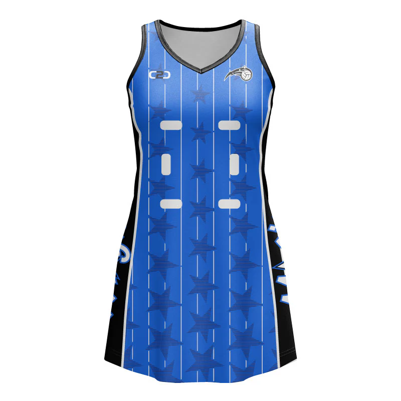 Magic-Inspired Core Fusion Netball Dress V Neck Custom Design Your Own
