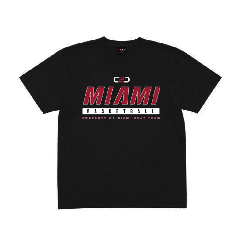 Miami Basketball Cotton V Neck Black Warm Up Shirt