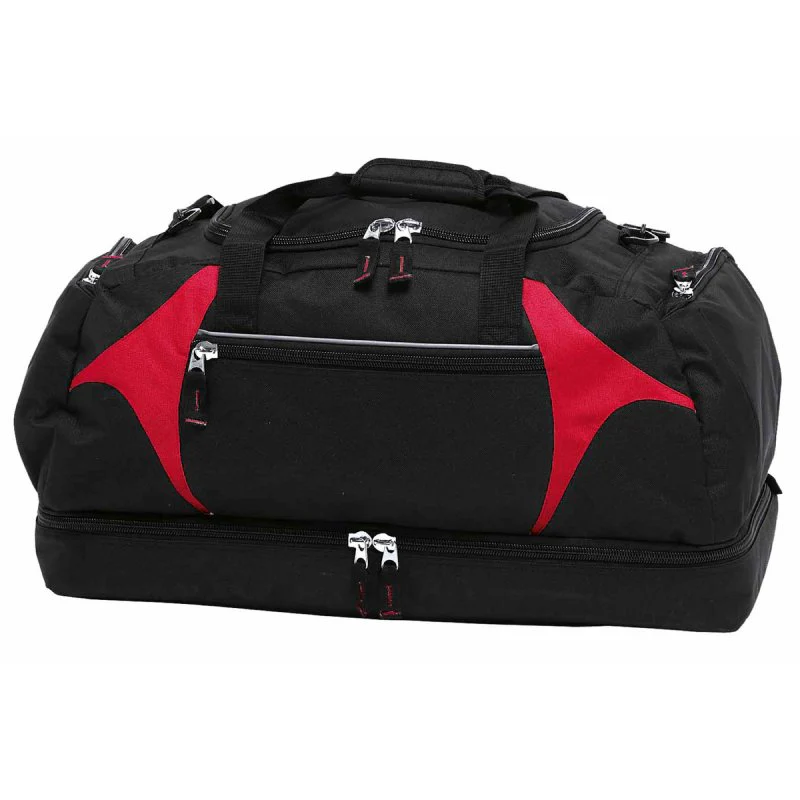 Miami Express Overnight Sports Bag (Black / Red) - Image 2