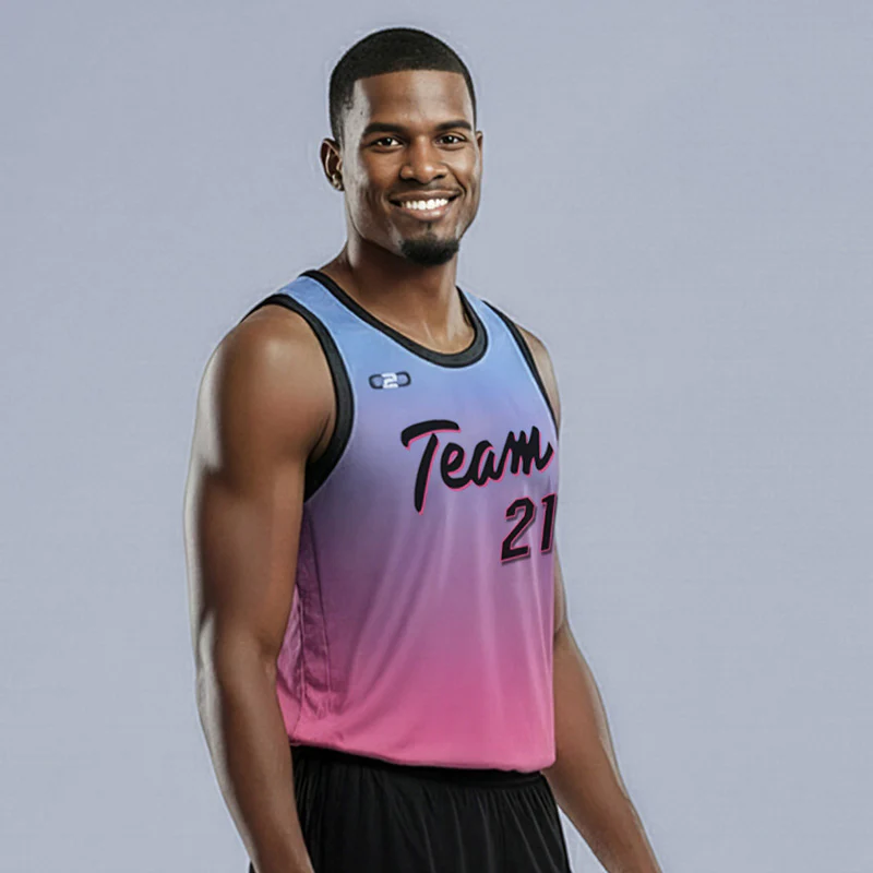 Custom Miami Gradient Core Reversible Basketball Singlet - Image 3