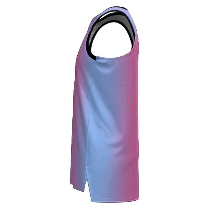 Custom Miami Gradient Inspired Slimfit Hp Split Basketball Singlet - Image 3