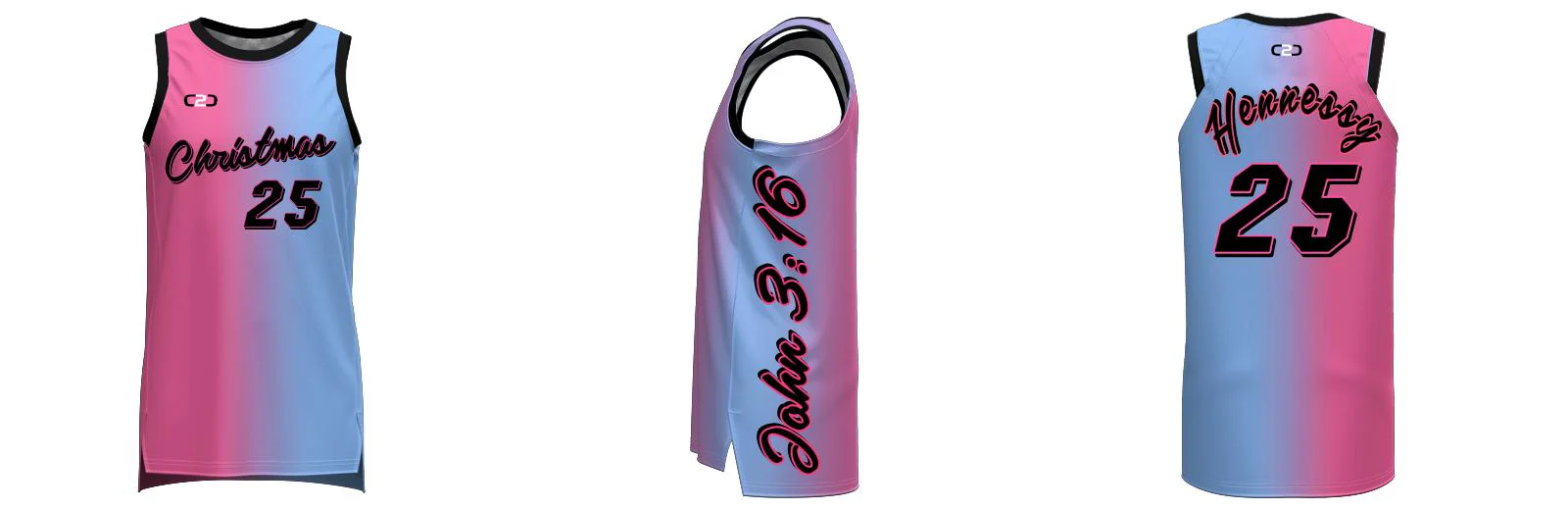 Miami Gradient Inspired SlimFit HP Split Basketball Singlet Design Your Own Custom