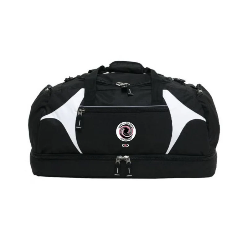 Nepean Netball Overnight Duffle Bag Black White