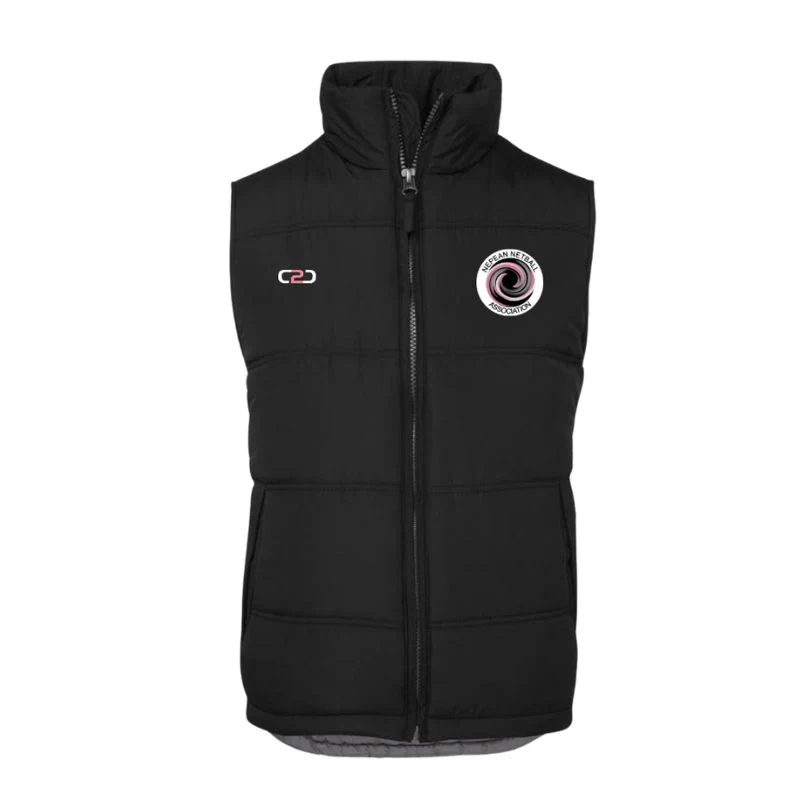 Nepean Netball Puffer Vest Black