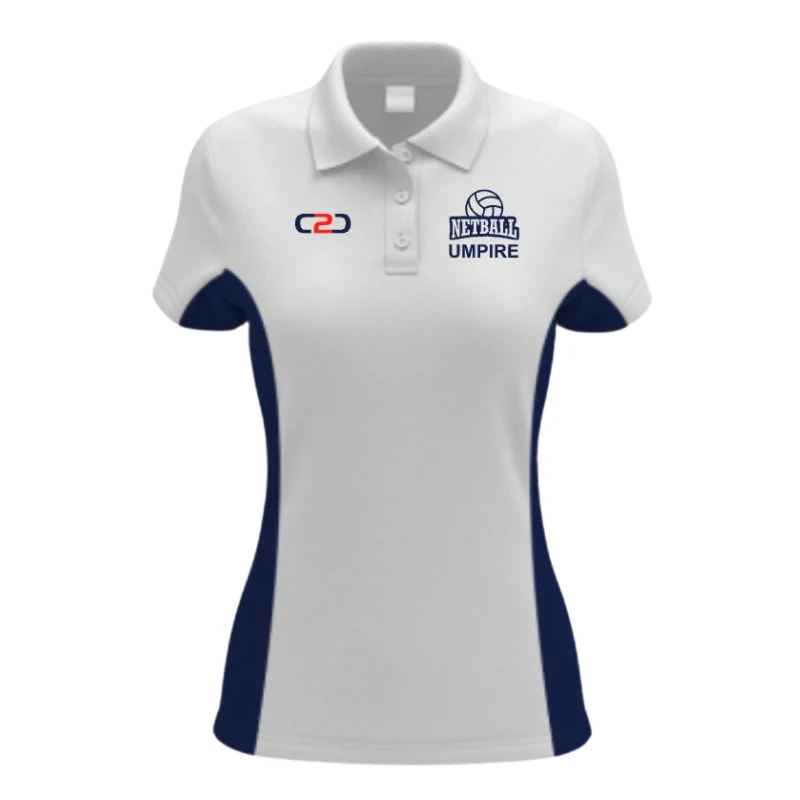 Netball Umpire Core Polo with Side Strip Design Your Own Custom