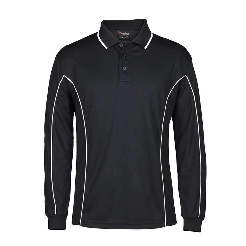 Long Sleeve Piping Polo Mens - Image 6