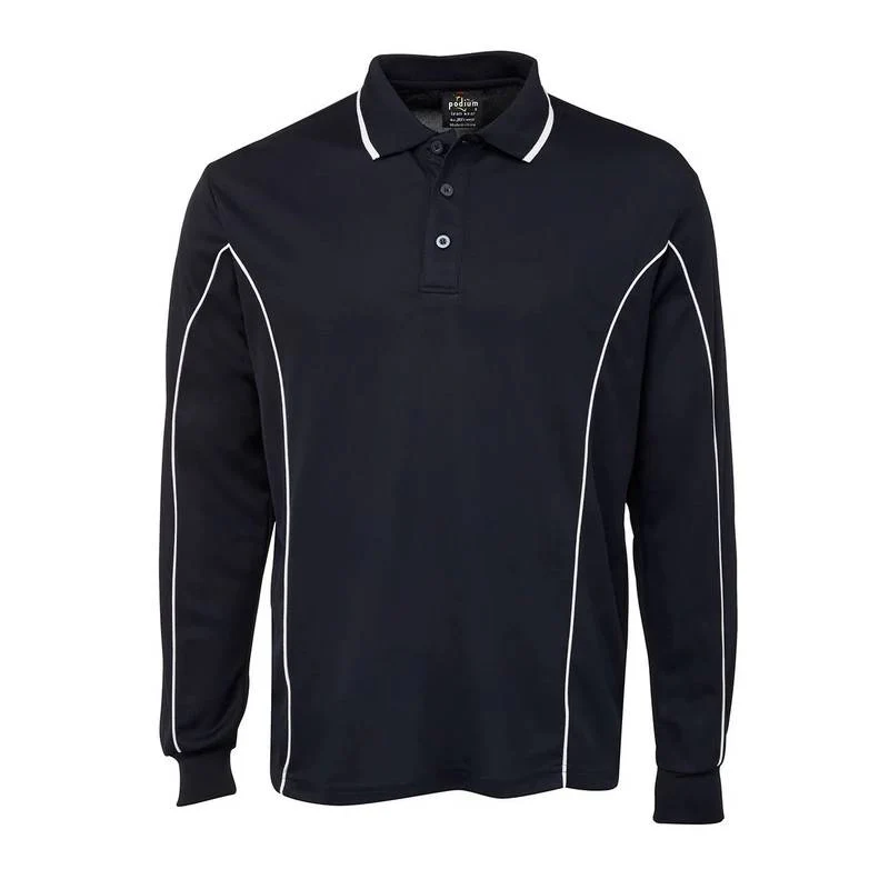 Long Sleeve Piping Polo Mens - Image 8