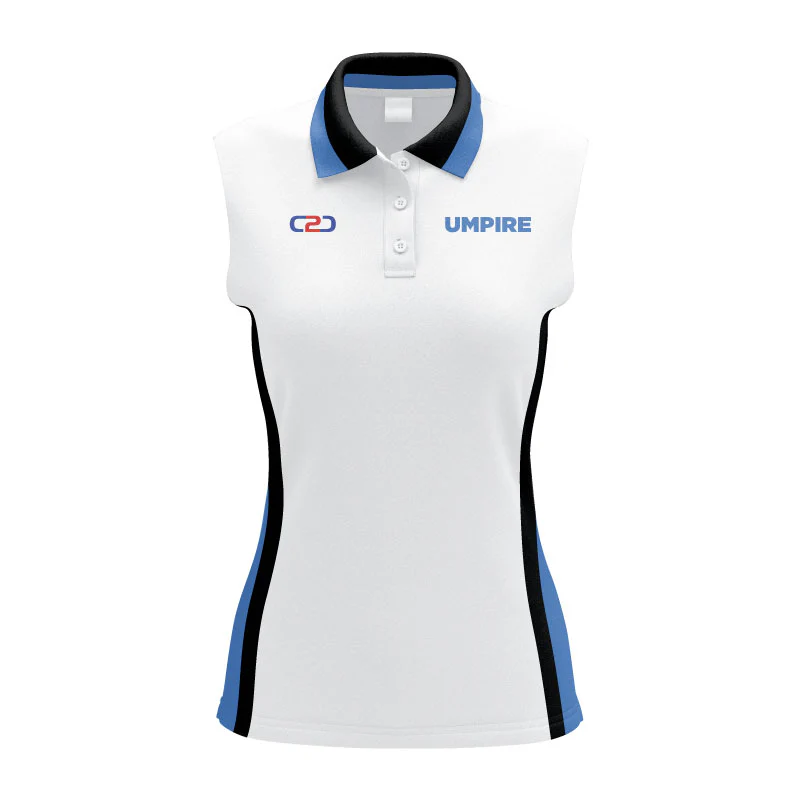Netball Umpire Sleeveless Polo Design Your Own Custom