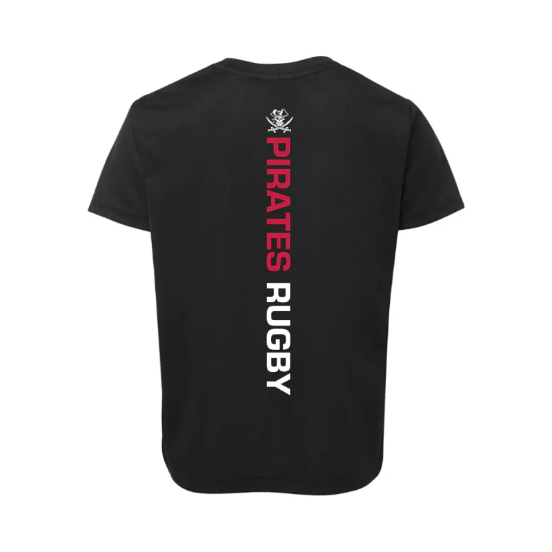 Port Pirate Training Poly Tee Black Kids Adults - Image 2