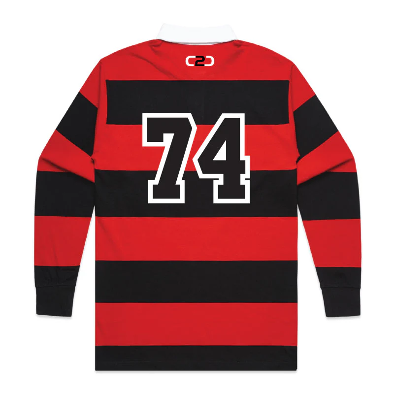 Pirates Old Boys Black and Red Striped Jersey - Image 2