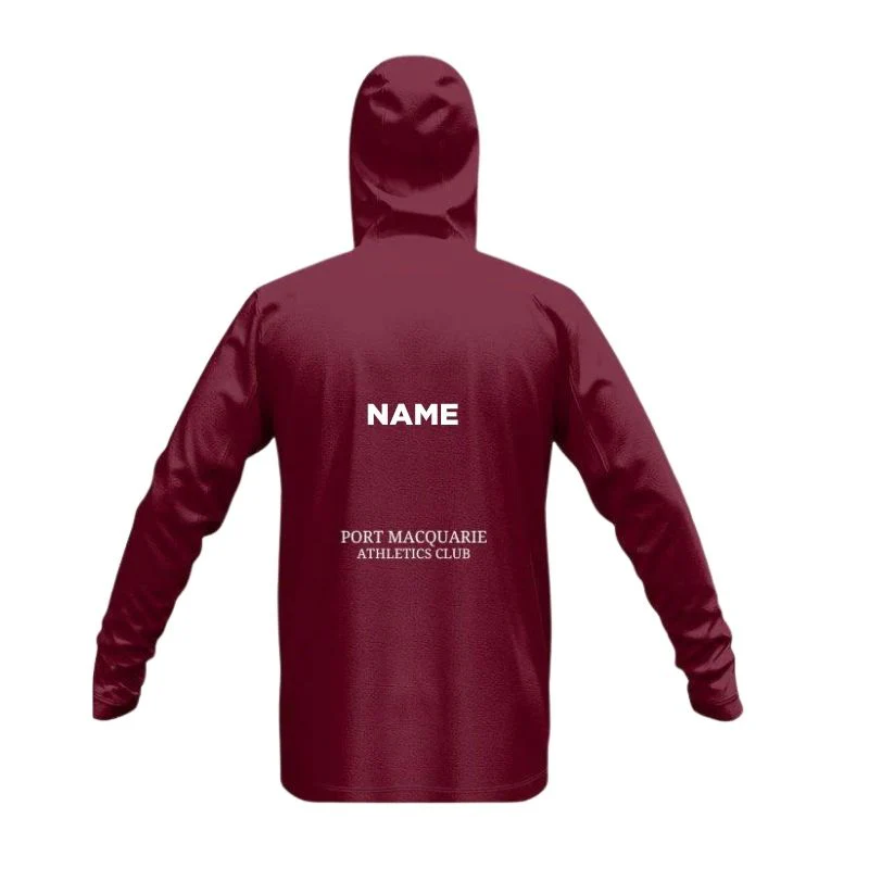 PM Athletics Glide SlimFit HP Tech Zip Hoodie Maroon - Image 2