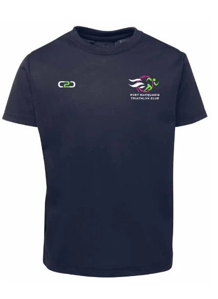PMQ Triathlon Podium Kids Poly tee Navy