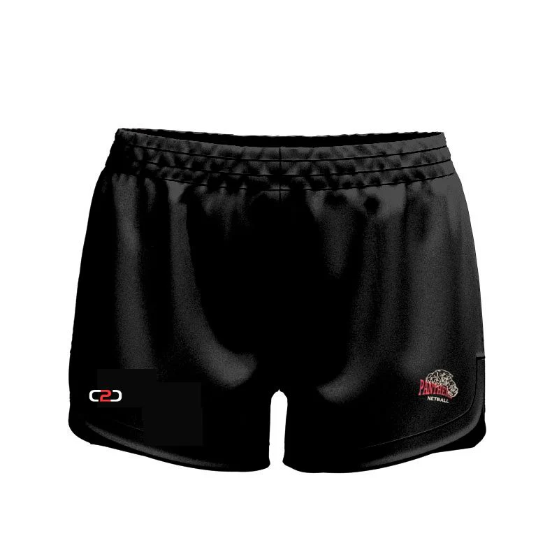 Port Panthers High Thigh Curved Shorts Womens Girls Black