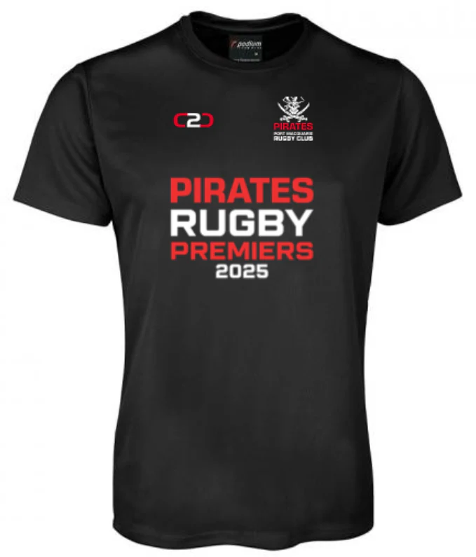 Port Pirates Premiers 2025 Tee Black