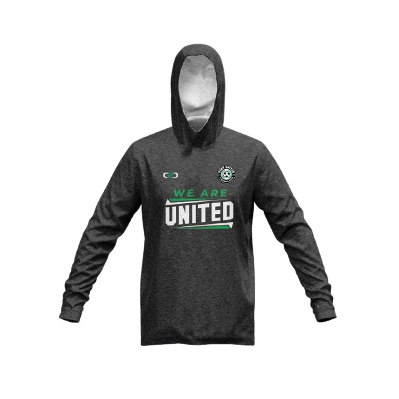 Port United Stock Cotton Fleece Hoodie Dark Grey Marle
