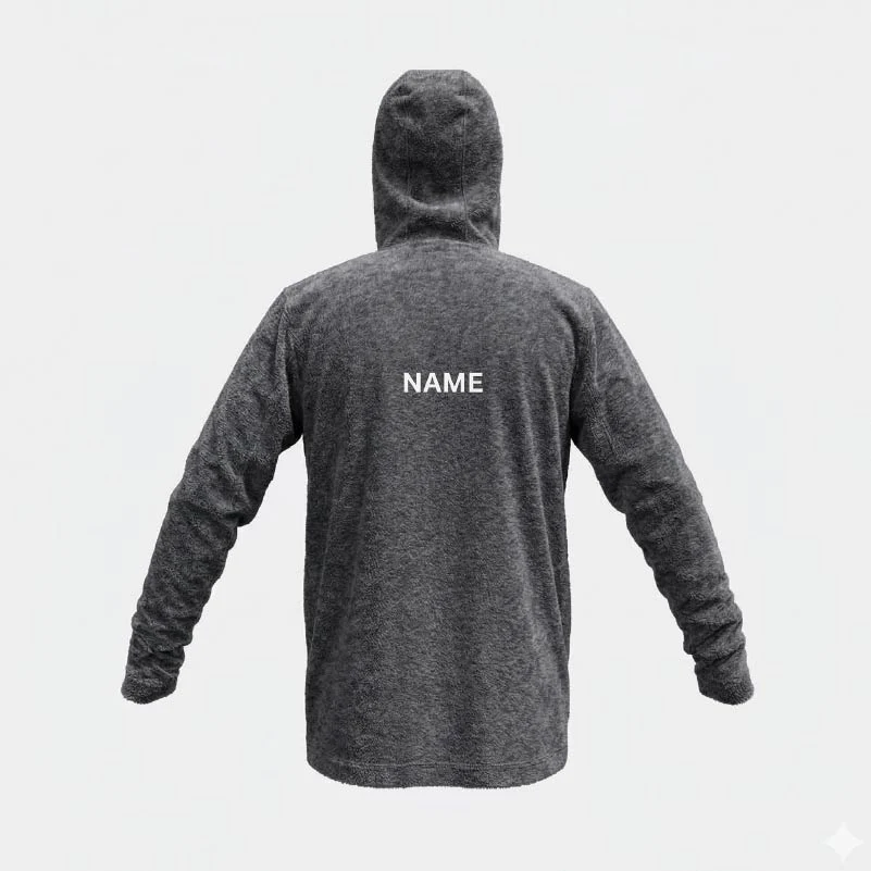 Port United Stock Cotton Fleece Hoodie Dark Grey Marle - Image 2