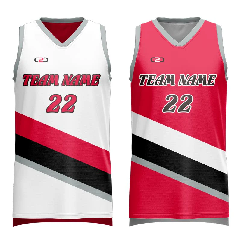 Custom Blazers-Inspired Reversible Slimfit Hp V Neck Basketball Singlet