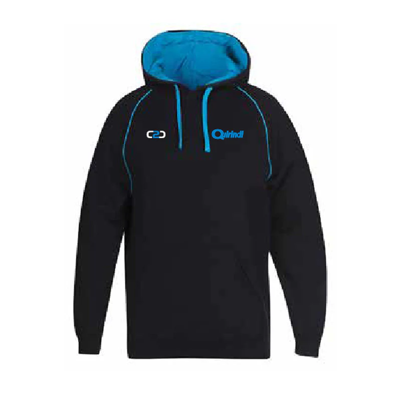Quirindi Netball Hoodie Black Aqua Kids and Adults