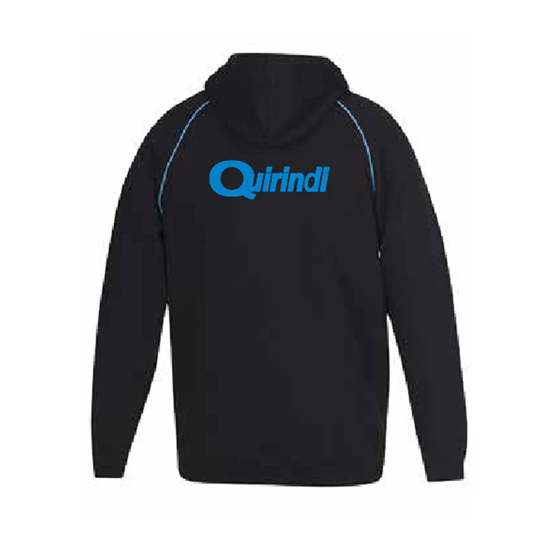 Quirindi Netball Hoodie Black Aqua Kids and Adults - Image 2