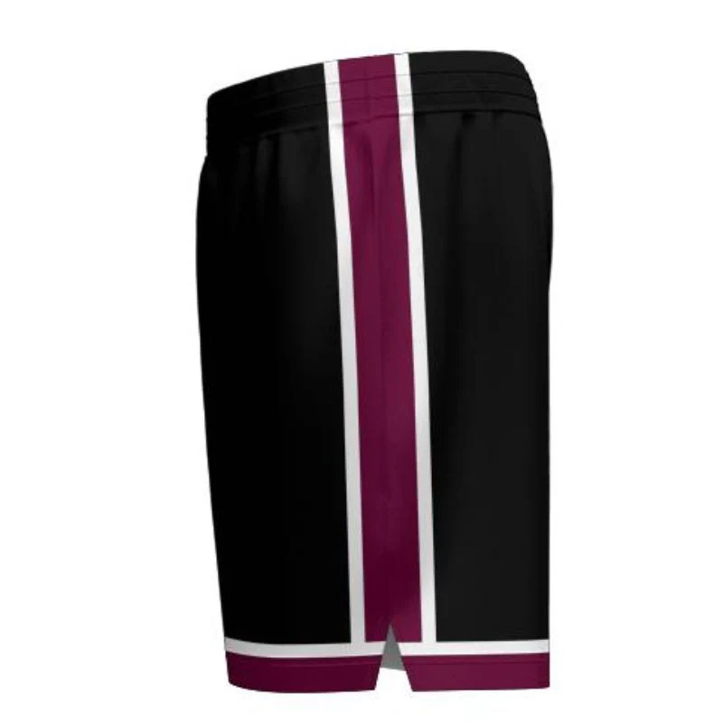 R2Q Netball Core Pro Shorts Black Maroon - Image 2