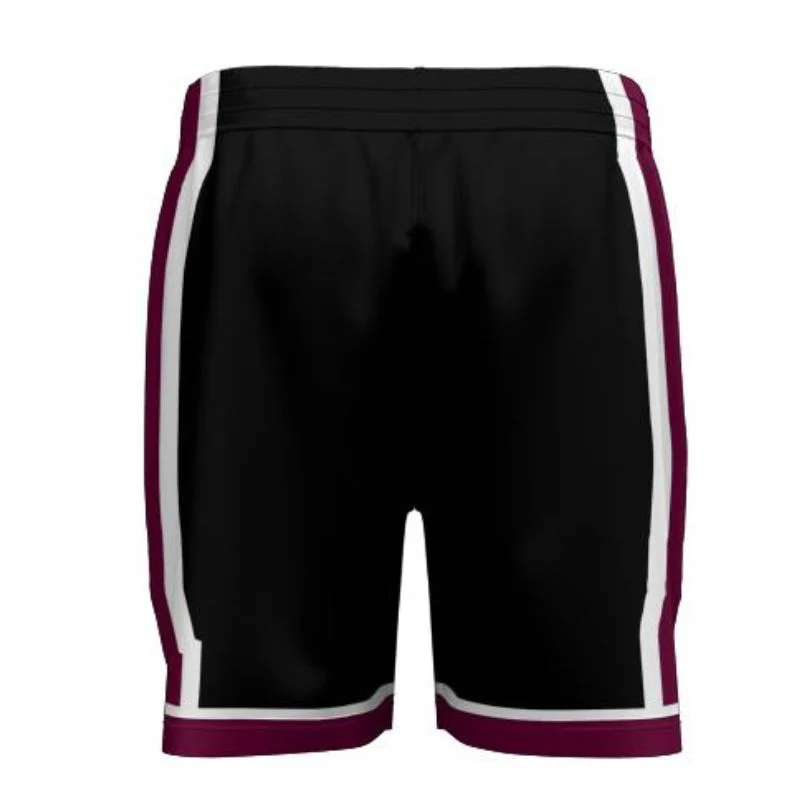 R2Q Netball Core Pro Shorts Black Maroon - Image 3