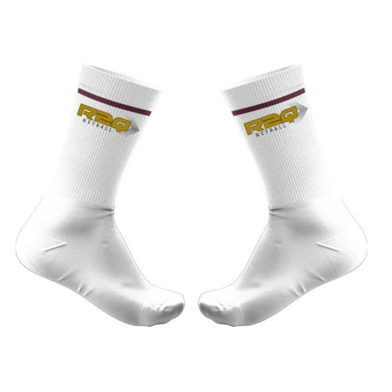 R2Q Netball Crew Socks White - Image 2