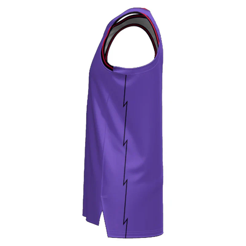 Custom Raptors Slimfit Hp Split Basketball Singlet Purple - Image 3