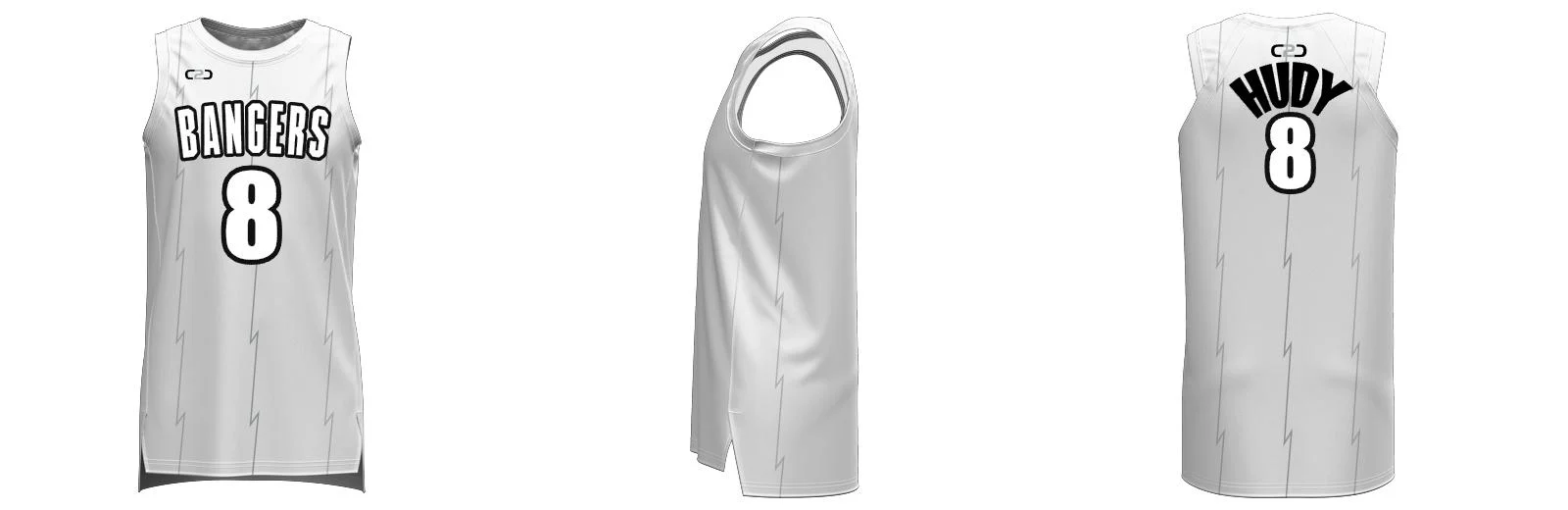 Raptors SlimFit HP Split Basketball Singlet White Design Your Own Custom