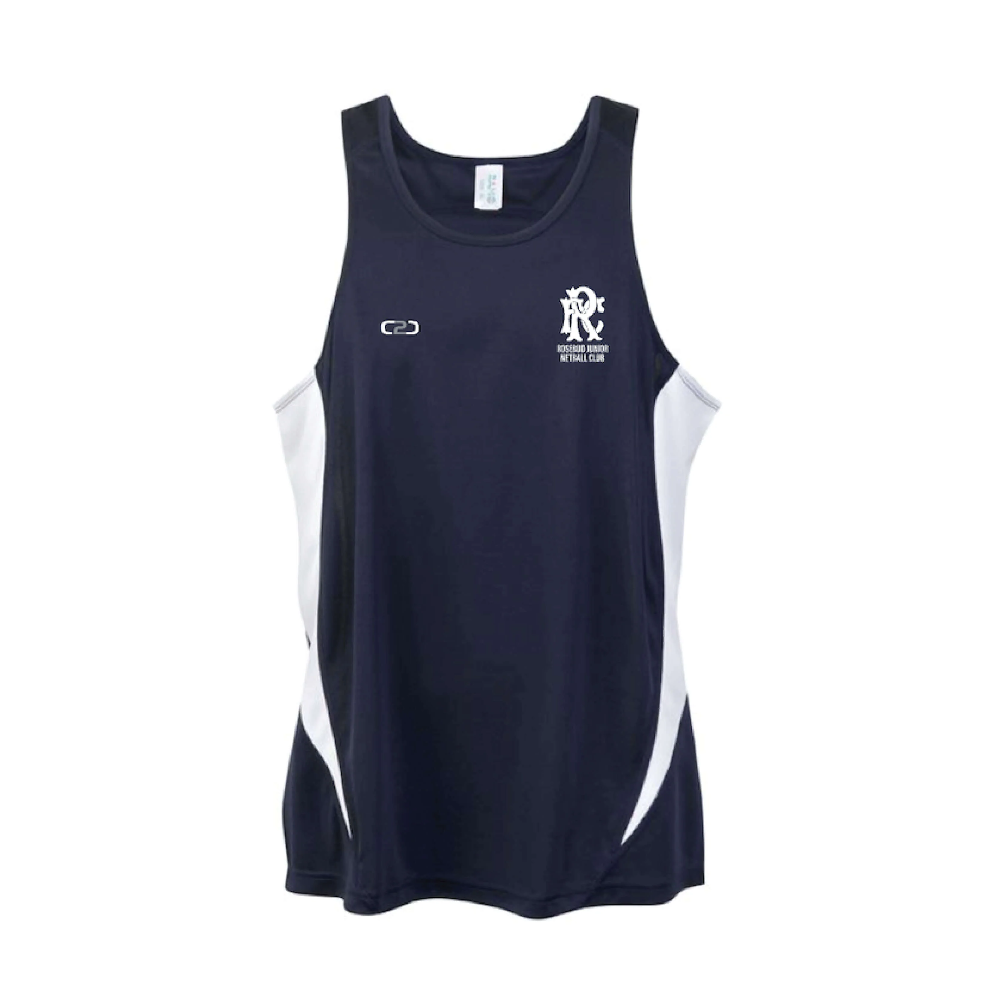 Rosebud Junior Netball Club Unisex Accelerator Singlet - Navy / White