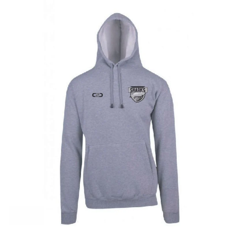 Sharks Basketball Kangaroo Hoodie Grey Marl