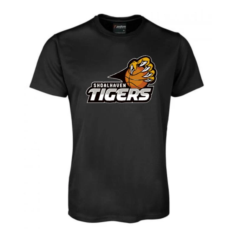Shoalhaven Basketball Poly Tee Kids Adults Black