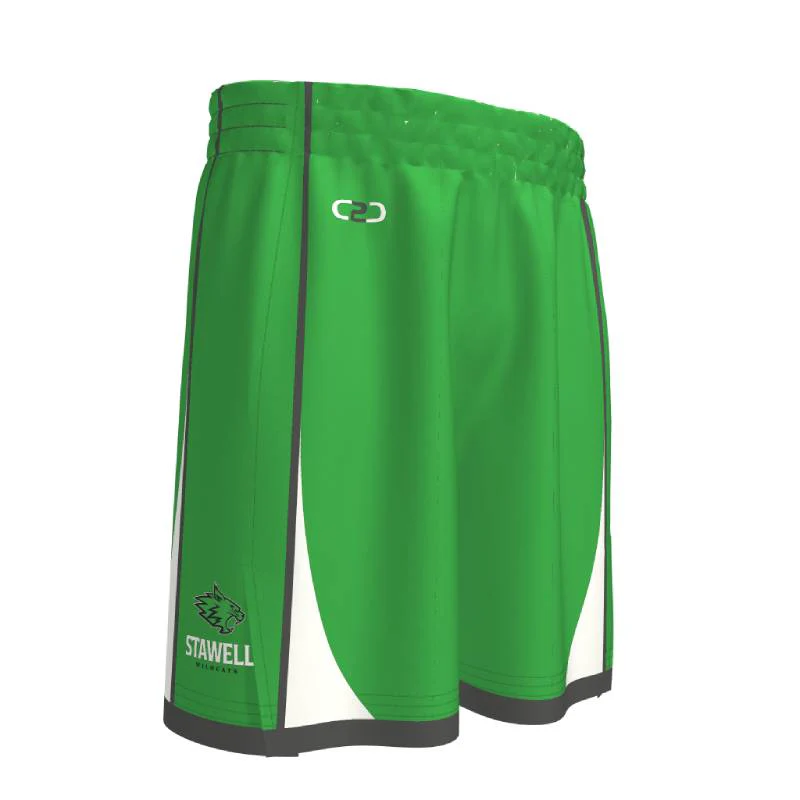 Stawell Wildcats Basketball HP Split Pro Shorts Green - Image 2