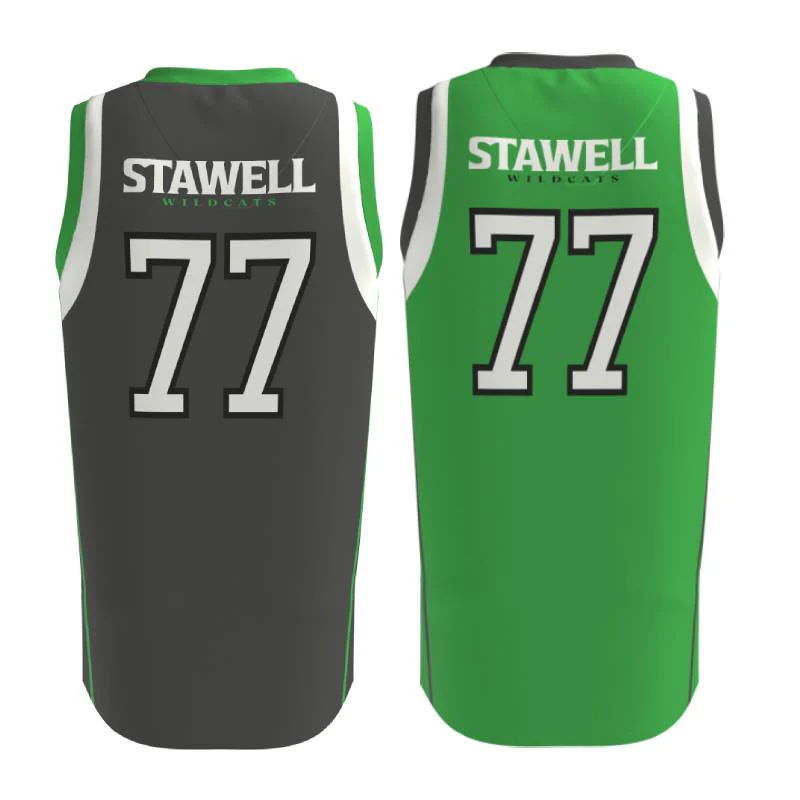 Stawell Wildcats Basketball Reversible 3HP V Neck Singlet - Image 2