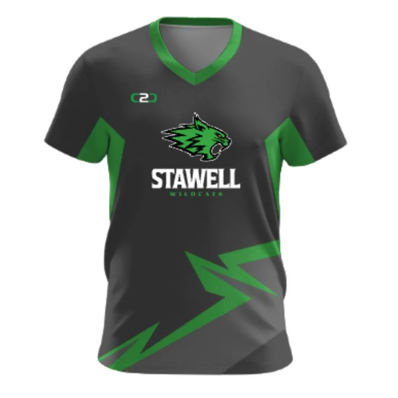 Stawell Wildcats Core Warmup T-Shirt Grey Green