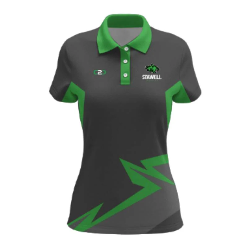 Stawell Wildcats Short Sleeve Polo Grey Green