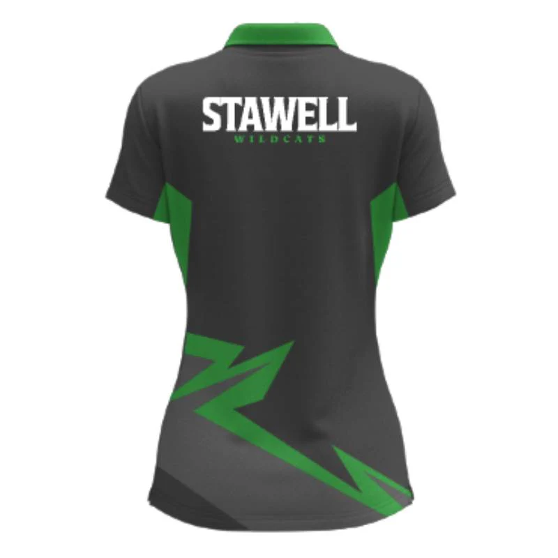 Stawell Wildcats Short Sleeve Polo Grey Green - Image 2