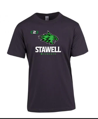 Stawell Wildcats Tee New Charcoal Kids and Adults