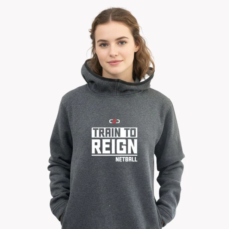 Fleece Pullover Hoodie Dark Grey Marle