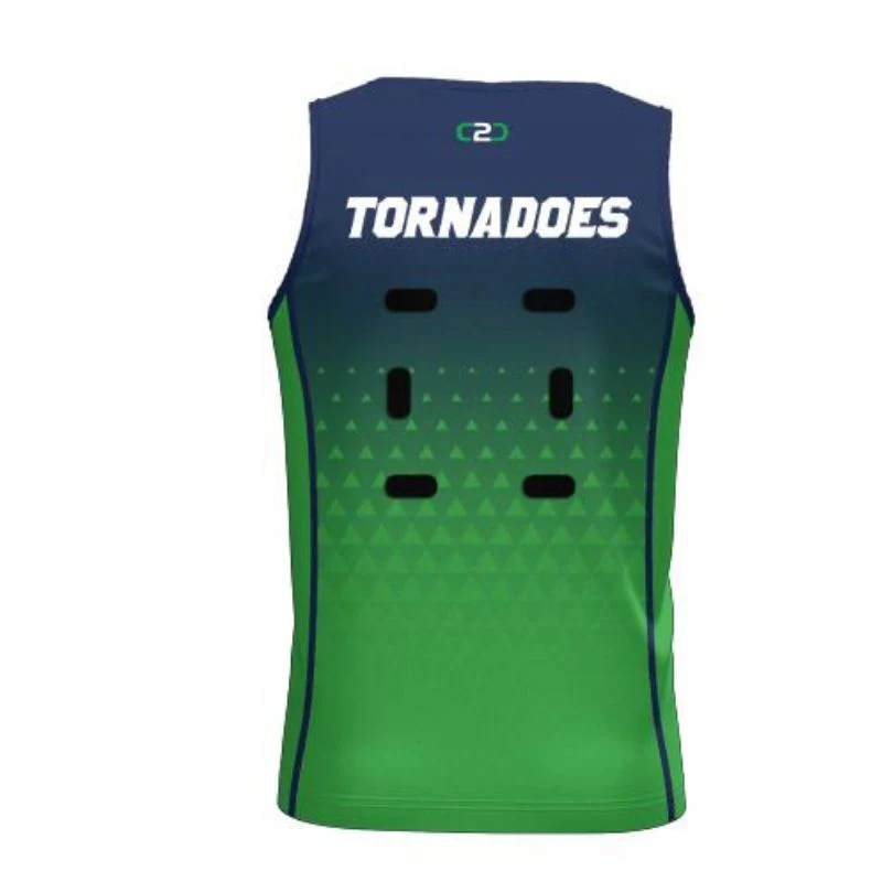 Tuggeranong Netball Club Singlet with Velcro Green Navy - Image 3