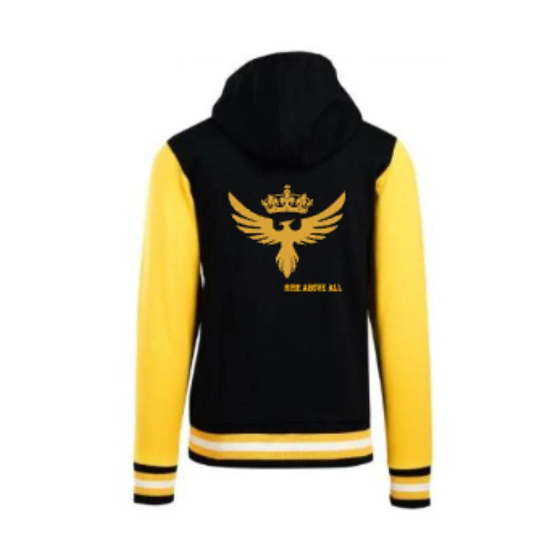 Western Phoenix Varsity Hooded Jacket Black Gold - Image 2