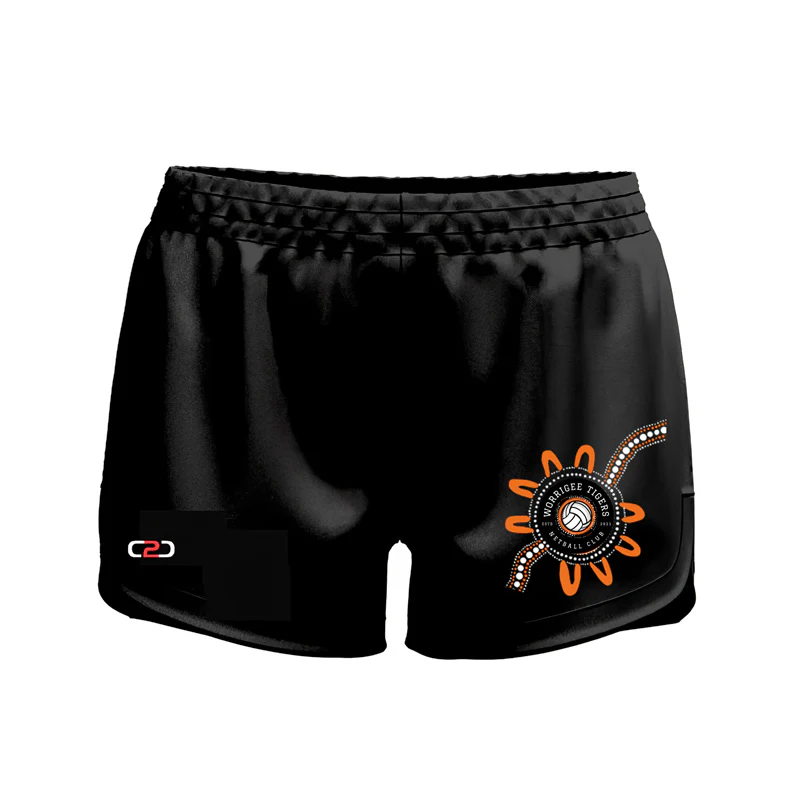 Worrigee High Thigh Curved Shorts Womens Girls Black