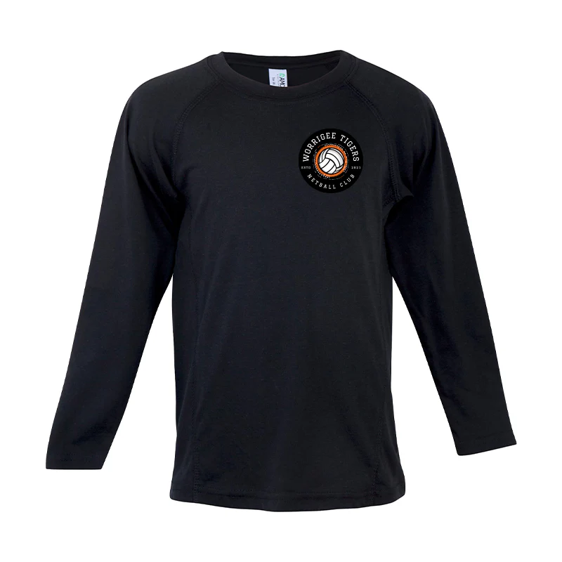 Worrigee Tigers Long Sleeve Tee Kids Black