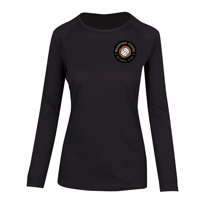 Worrigee Tigers Long Sleeve Tee Ladies Black